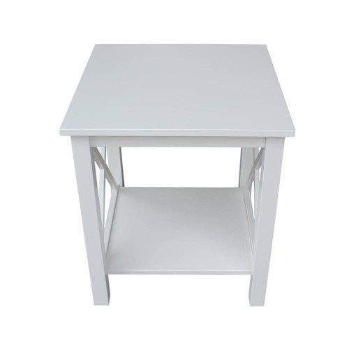 International Concepts End Table 25" H X 22" L, Square Wood Frame, Bright White - Picture 4 of 9