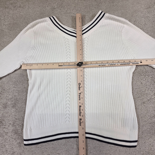 Vtg IZOD V-Neck Sweater Chunky Cable Knit Golf X-Large Preppy Australia - Picture 3 of 8