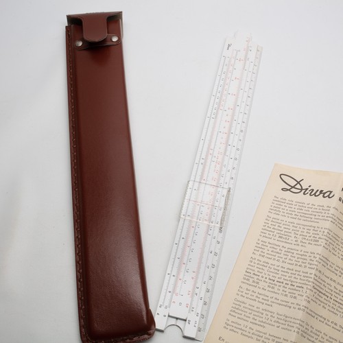 Diwa Slide Rule uomo d'affari n. 541-1 scatola documenti in scatola stampa blu western - Foto 3 di 12