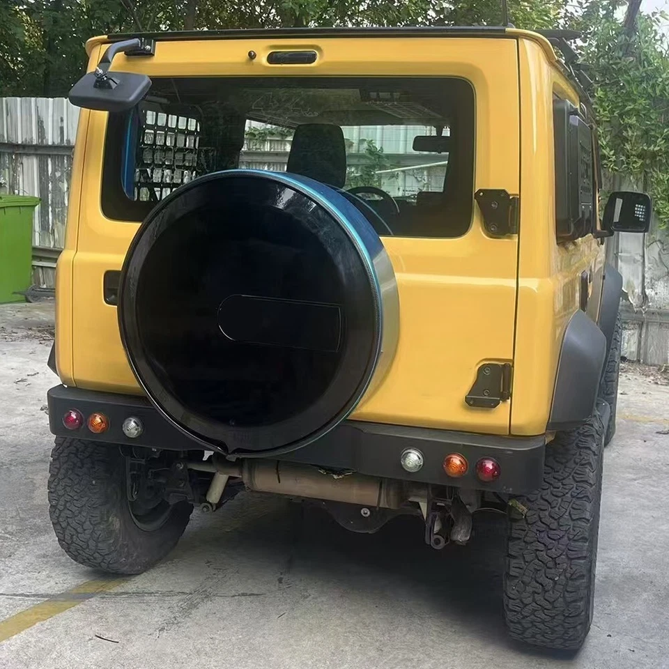 Cubierta de rueda de neumático de repuesto trasero ABS negro para Jimny 2018-2023 JB64/JB74 Foto 3 de 4