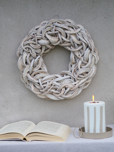 Kranz Dekokranz Türkranz Naturkranz Wandkranz Türschmuck Kokos 40 cm Weiss - Bild 2 von 9
