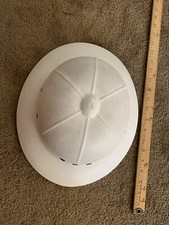Vintage Bayly Sonne Helm Safari Hut Verstellbarer Riemen Wei&szlig; Hartplastik