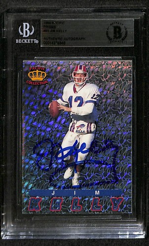 1994 Pacific Prisms #63 Jim Kelly HOF Bills Autograph Beckett Authentic BAS 6153 - Picture 1 of 2