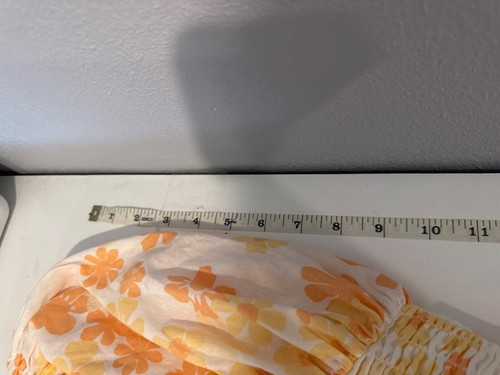 Sabo Skirt Mini Dress Sz XS Orange Floral Ruffled High Neck Flirty Feminine Fun - Picture 8 of 10