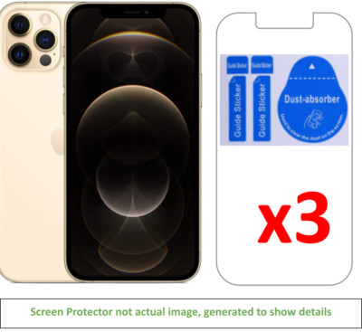 3x iPhone 12/iPhone 12 Pro Screen Protector w/ cloth and installation stickers