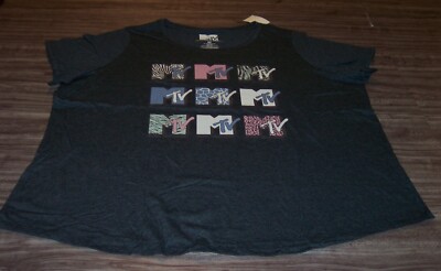 WOMEN'S MTV Music Television T-shirt PLUS SIZE 3XL XXXL Band NEW  w/ TAG