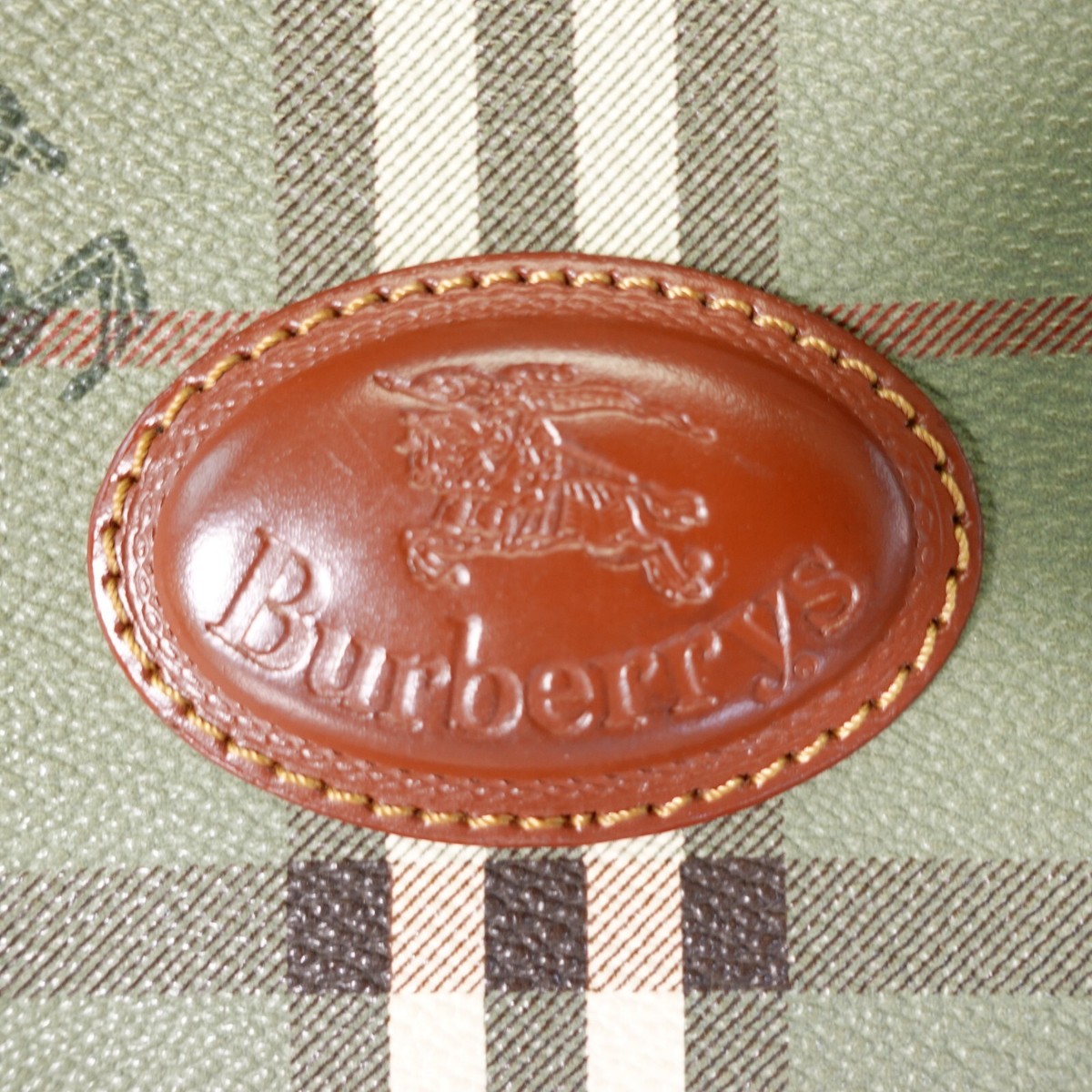 Vintage Burberry Bag Women Leather Large Plaid Dome Haymarket