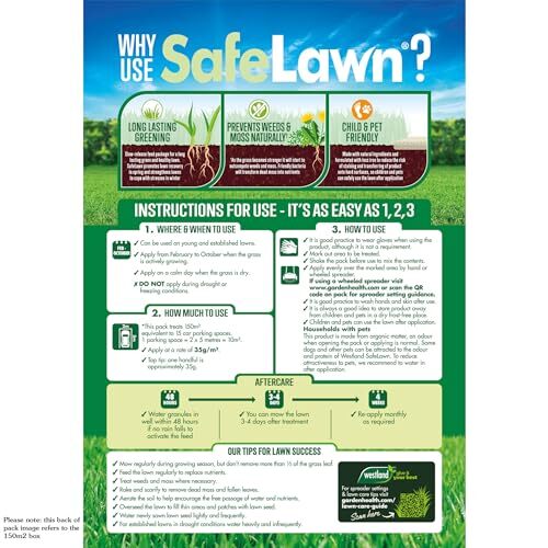 Westland Safe Lawn Friendly Weed And Moss Killer Grass Fertiliser Pet