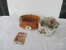 Longaberger 1999 [ HAPPY MOTHER'S DAY ] Basket Cotton Liner Protector & Tie-on!!