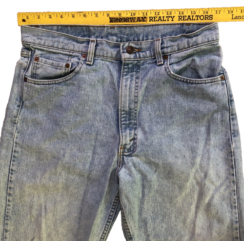 Levis 554 Relaxed Jeans Mens 34x32 VTG 80s Baggy Wide Leg Light Wash USA Made - Picture 10 of 13