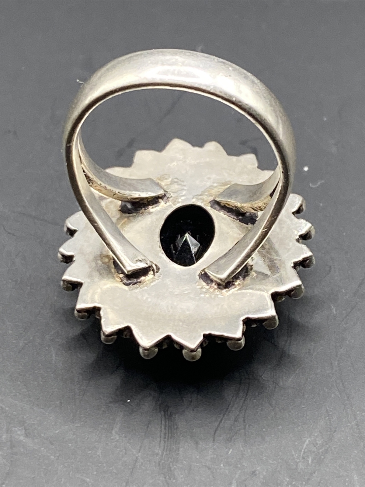 Sterling Silver Large Purple Stone Split Shank Ri… - image 5