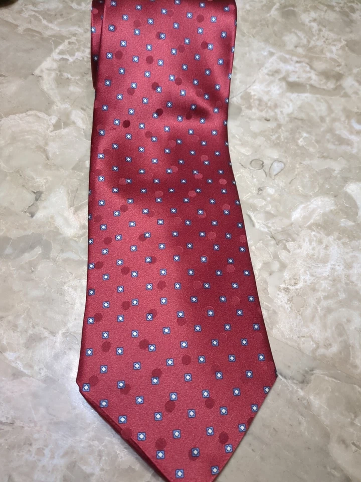 Ettore Bugatti галстук красный абстрактный 57L 4 «W 100% шелк сделано в Италии галстук РЕДКАЯ ярлык - Изображение 2 из 4