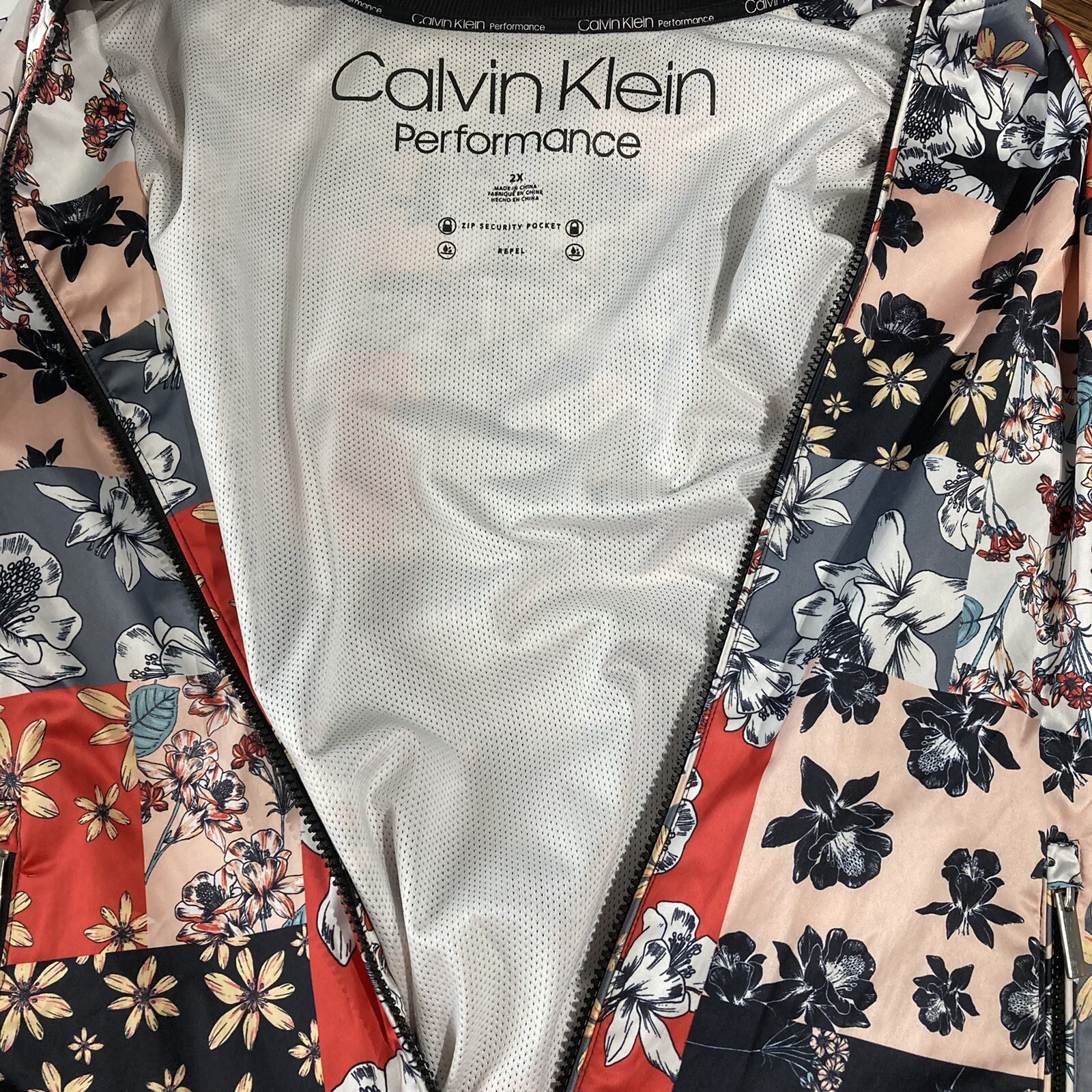 calvin klein performance track jacket floral 2x w… - image 10