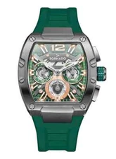 watch men Tornado XENITH Multi Function Green Grey Brushed Stainless Steel
