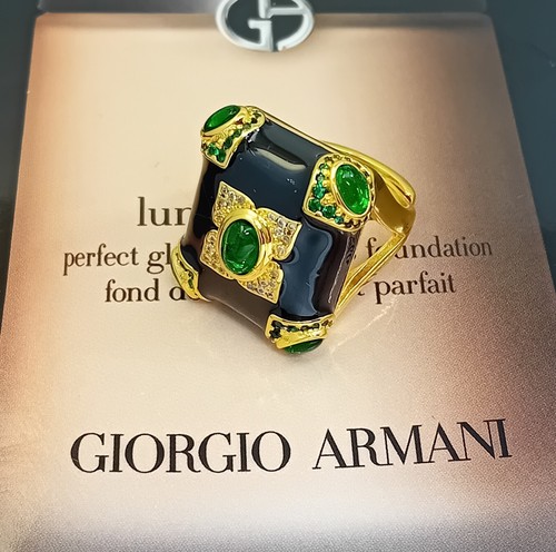 18K Gold Filled Stunning Italian Simulated Diamond 18ct GF Statement Ring SZ 8 - Picture 10 of 13