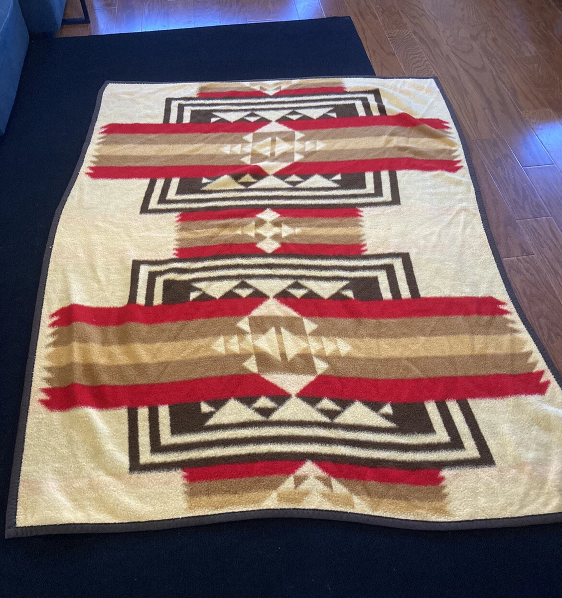 IBENA Aztec Southwest Vintage Fleece Throw Blanket 76 x56