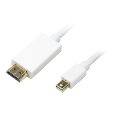 LogiLink CV0056 mini DisplayPort Kabel 2m weiß auf HDMI High Speed Adapterkabel
