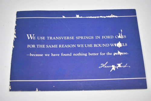 Vintage 1933 1934 Ford Motor Co Transverse Leaf Spring Advertising Booklet