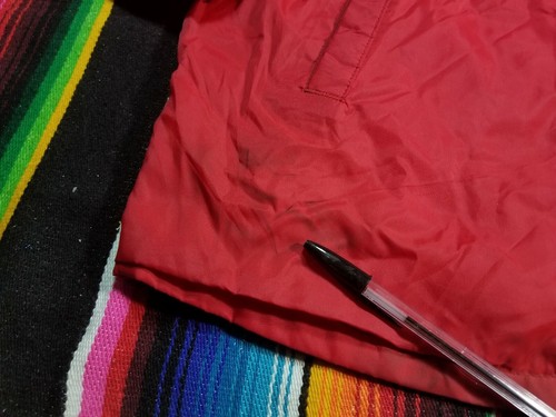 Vintage 80s Soccer Coach Windbreaker Red Jacket Size Medium Chest 20.5 Length 27 - Picture 4 of 7