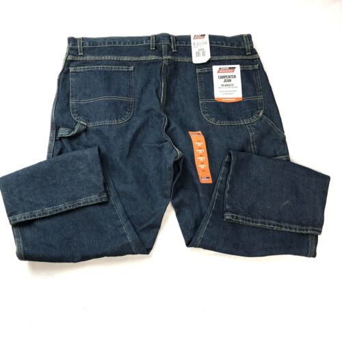 Dickies 1993 Carpenter Jeans Relaxed Fit THK Mens 42x31 Blue Cotton Hammer Loop - Picture 2 of 12