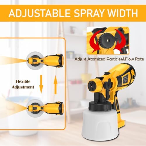 Cordless Paint Sprayer for Dewalt 20V MAX Battery HVLP Spray Paint Gun