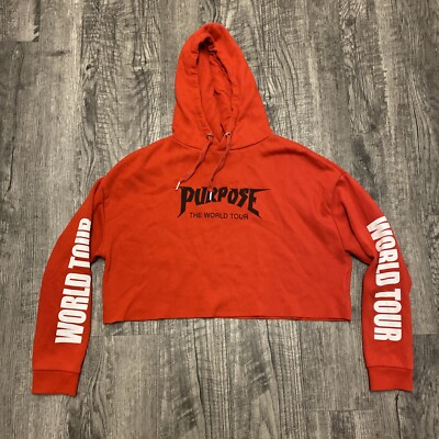 H&M x JUSTIN BIEBER Purpose World Tour Cropped Hoodie Size