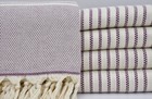 Pure Cotton Purple Turkish Throw Blanket