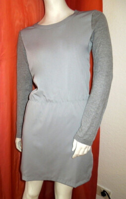 Mango Dress Knit Dress Long Sleeve Grey NEW S Elastic Waist Knit + Fabric Dre