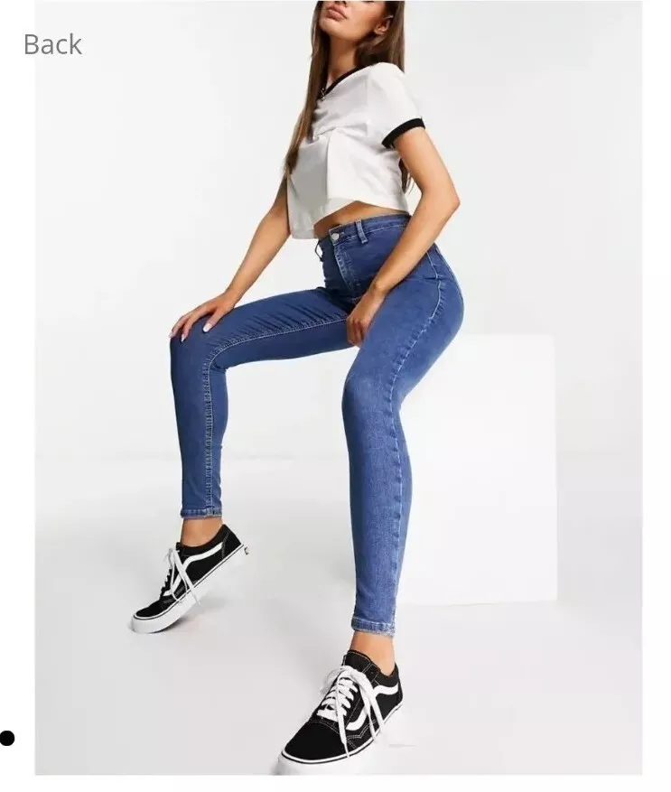 NWT Topshop Joni Jeans W 26 L 32 Mid Blue Au 8 Eur 36 eBay