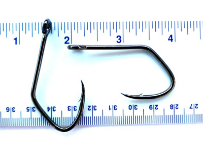 50 Matzuo 150010 2X Strength Black Sickle Open Eye Siwash Fish Hooks size 6/0