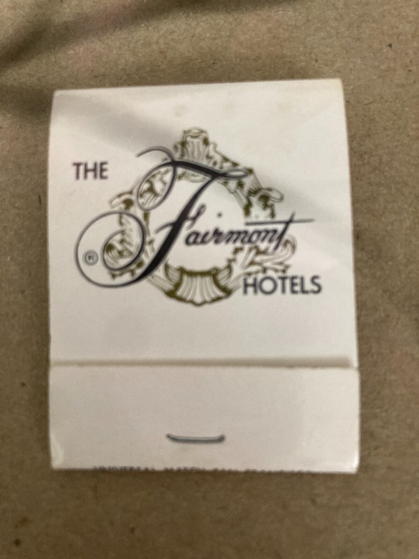 Fairmont Hotels Match Book