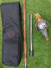 Drum Major Mace/Stave Embossed Lion And Crown Brass Head Mace Stick High Quality