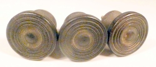 vintage* ATWATER-KENT / POOLE CABINET part: 3 SCREW-IN BRASS KNOBS / 1" in diam - Picture 3 of 3