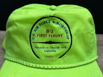 Vintage US Air Force Northrop B-2 First Flight Neon Adjustable Hat