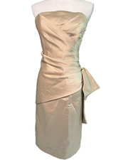 Mori Lee By Madeline Gardner Strapless tan satin Dress Size 11/12 a13