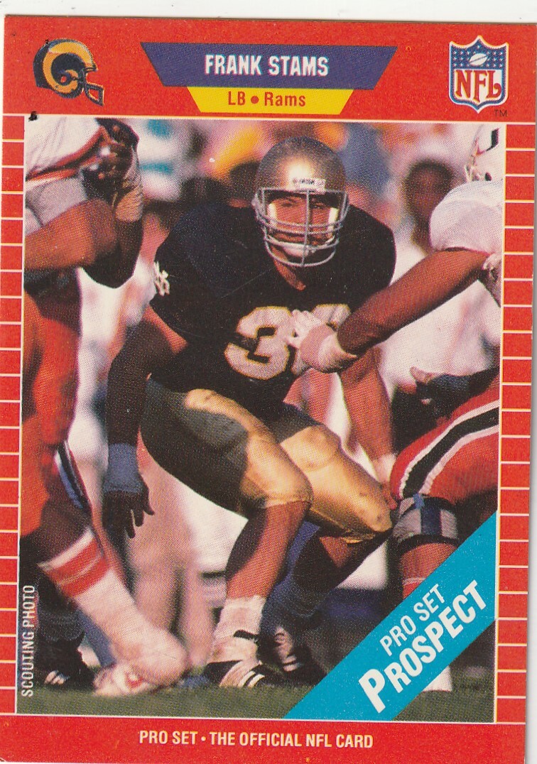 FREE SHIPPING-MINT-1989 Pro Set Frank Stams #528 Rookie RAMS PLUS BONUS CARDS