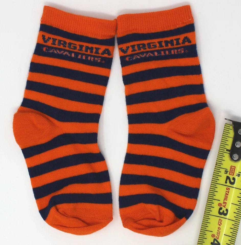 Virginia Cavaliers NCAA Striped 1/4 Quarter Kids Youth Socks *Toddler 3-8 - Image 3 of 4