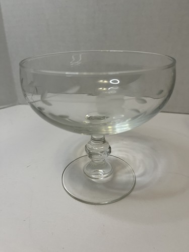 Vintage Princess House Heritage Floral Champagne Wine Glass Etched Set of 6 - Picture 2 of 4