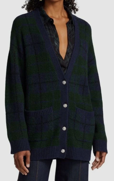 Plaid cardigan deals sweater
