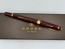 Cross Bailey Light Dark Red Resin with Gold Trim Rollerball Pen AT0745-11 NEW