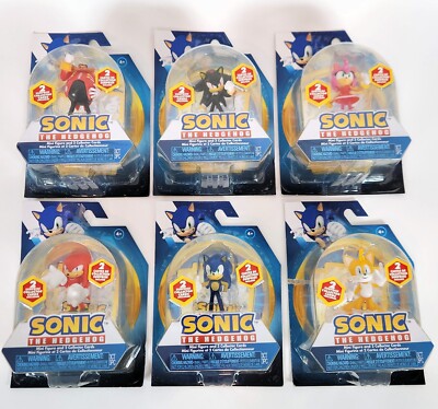 Sonic The Hedgehog 6 Mini Figure Complete Set w Collector Cards Sega Amy Knuckle