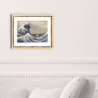 Kit Point De Croix DMC Britannique Museum - Le Grand Vague - Toile 14" X 10" - Blanc - Neuf