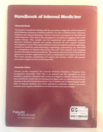 Handbook Internal Medicine, Jacob, Hayle Medical, 2019, VG-hc - Picture 2 of 3