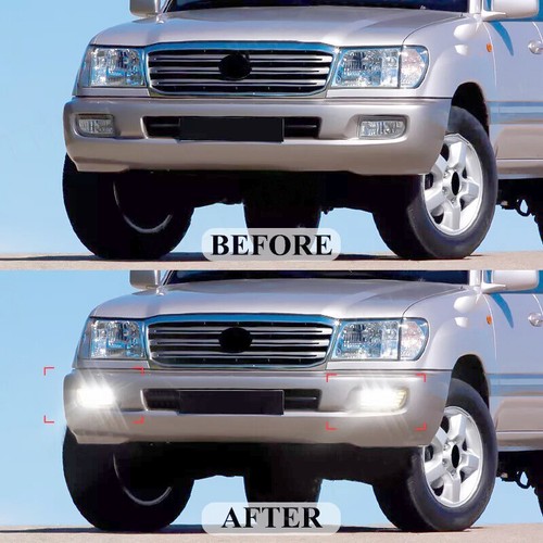 Luces antiniebla LED luces de parachoques con DRL para Toyota Land Cruiser 100 LC100 1998-2007 - Imagen 7 de 9
