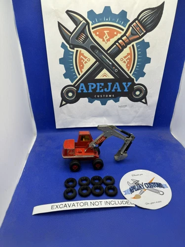 set of 8 replacement tires Matchbox Lesney King Size K1 MH6 Hydraulic Excavator