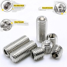 200PCS M3 M4 M6 M8 Stainless Steel Set Screws Allen Socket Set Cup Point Bolts