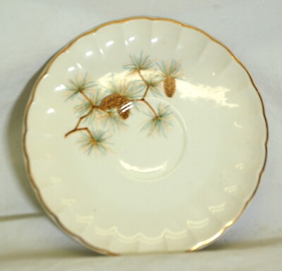 Pine Cone WS George Saucer Bolero Green Needles Brown Cones
