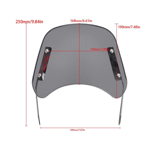 Motorcycle Windshield Wind Deflector Windscreen Fairing For Yamaha Kawasaki - Foto 9 di 16