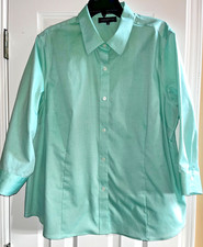 Jones New York Signature Woman Easy-Care Button-Down Shirt Size 2X 100% Cotton