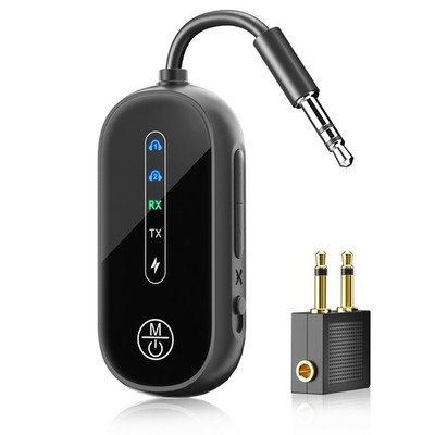 Dual Link Airplane Bluetooth 5.4 Transmitter & Receiver 2-in-1 Bluetooth Adap...